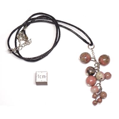 Rhodonite avec cordon - pendentif grappe (Lot de 10 pièces) 