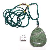 Rubis crosite avec cordon - pendentif pierre plate (Lot de 10 pièces) 