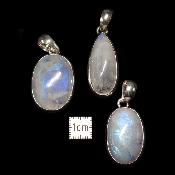 Pierre de Lune Bleutée Pendentifs Argent (Lot de 3 pièces) 15747