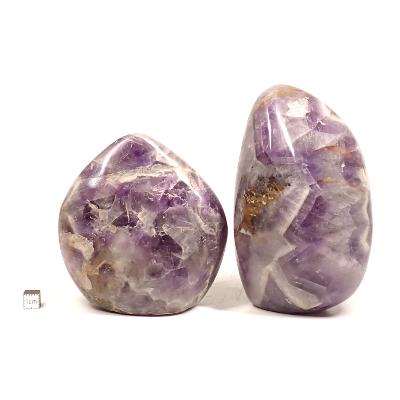 Améthyste à Chevrons - Forme libre n°09 (Lot de 2 pièces)