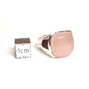 Quartz Rose - Bagues Carrée Réglable en Argent (Lot de 3 pièce)