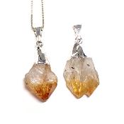 Citrine Chauffée - Pendentif pierre brute Electroplated