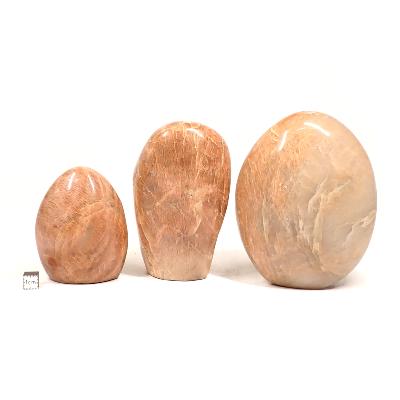 Pierre de Lune Orange - Forme libre n°01 (Lot de 3 pièces)