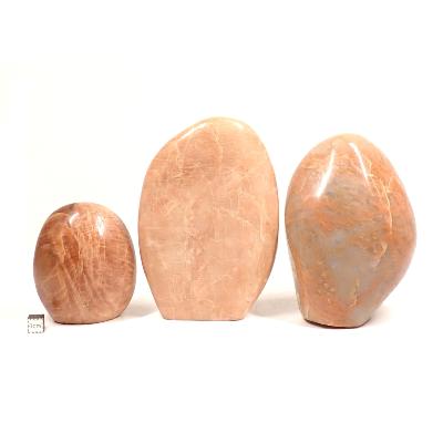 Pierre de Lune Orange - Forme libre n° 05 (Lot de 3 pièces)