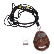 Piétersite avec cordon - pendentif pierre plate (Lot de 10 pièces) 