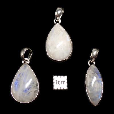Pierre de Lune Bleutée Pendentifs Argent (Lot de 3 pièces) 15749