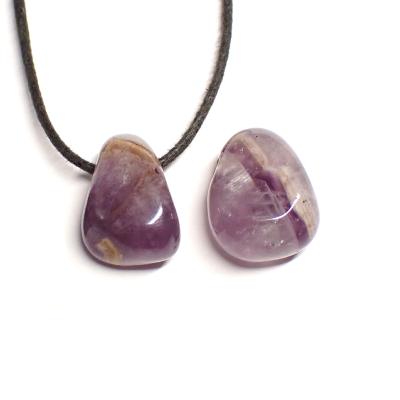Pendentif En Pierre Brute De Grenat Avec Cordon Coton - Pierre Naturelle Non Traitée, Perçée, 10-20g, Carte Info Incluse