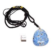 Lapis Lazuli qualité "B" avec cordon - pendentif pierre plate (Lot de 10 pièces) 