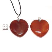 Cornaline - pendentif coeur (Lot de 10 pièces) 