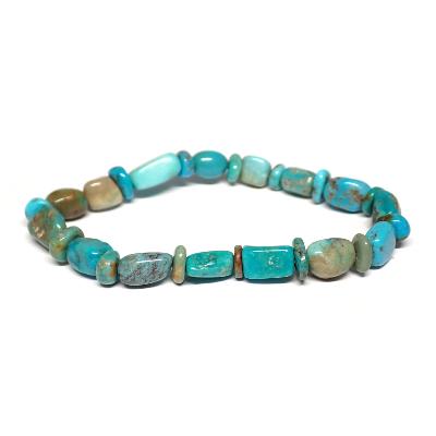 Turquoise - Bracelets pierres roulées (Lot de 10 pièces)