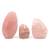 Quartz Rose - Forme libre n° 12 (Lot de 3 pièces)