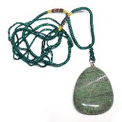 Rubis crosite avec cordon - pendentif pierre plate (Lot de 10 pièces) 